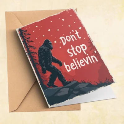 Don’t Stop Believing Bigfoot Greeting Card