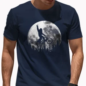 Sasquatch Riding Bike Shirt with Full Moon
