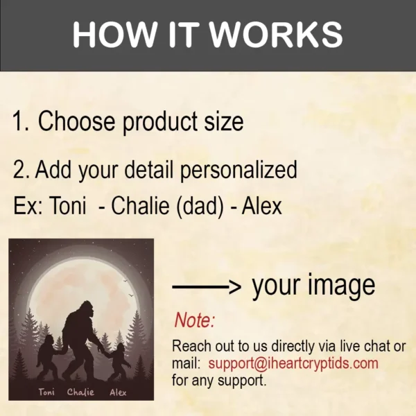 Personalized Bigfoot Dad Father's Day Card Sasquatch Custom Name - Image 6