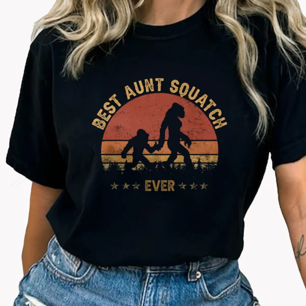 Best Aunt Squatch Ever Bigfoot Shirt Family Matching