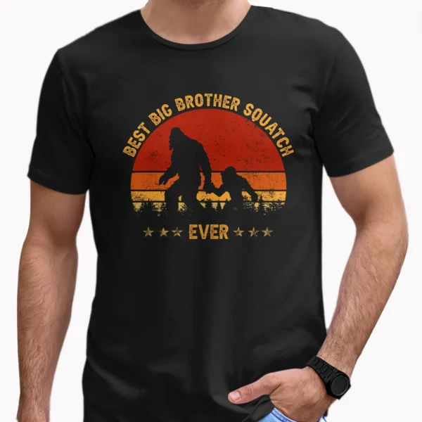 Best Big Brother Squatch Ever Bigfoot Shirt Father’s Day Family Matching