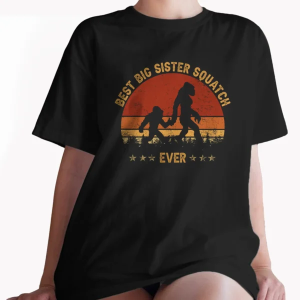Best Big Sister Squatch Ever Bigfoot Shirt Family Matching
