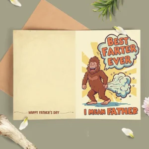 Best Farter Ever Funny Bigfoot Dad Father’s Day Card