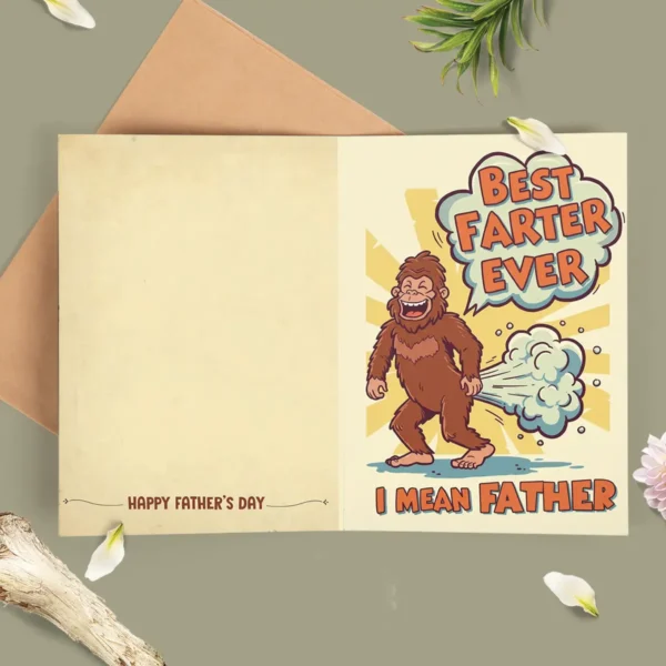 Best Farter Ever Funny Bigfoot Dad Father’s Day Card