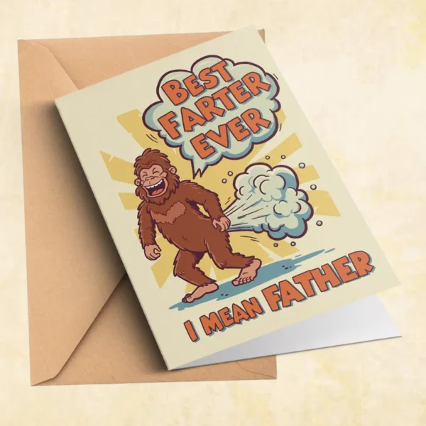 Best Farter Ever Funny Bigfoot Dad Father’s Day Card