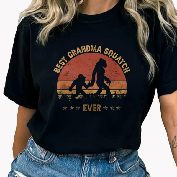 Best Grandma Squatch Ever Bigfoot Shirt Family Matching