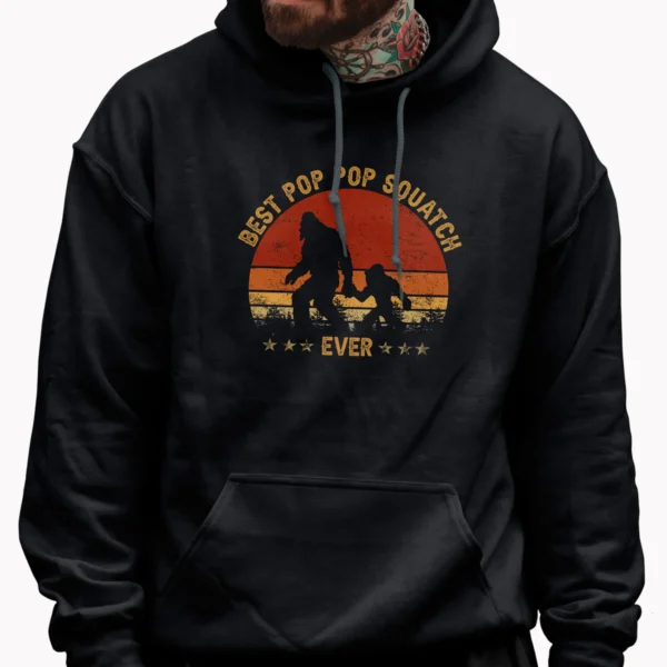 Best Pop Pop Squatch Ever Bigfoot Shirt Father’s Day Family Matching