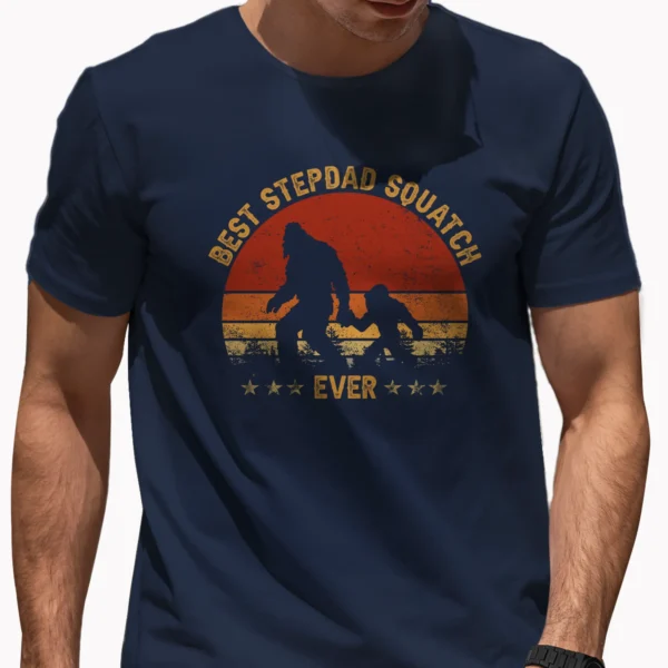 Best Stepdad Squatch Ever Bigfoot Shirt Father’s Day Family Matching