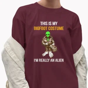 Sasquatch Alien Bigfoot Costume Halloween Shirt