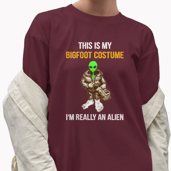Sasquatch Alien Bigfoot Costume Halloween Shirt