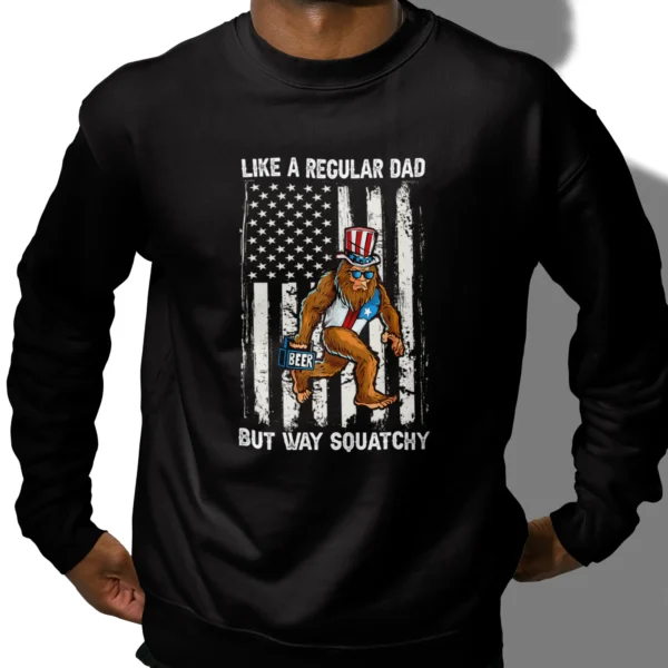 Sasquatch Dad Beer USA Flag Shirt Father's Day Gift
