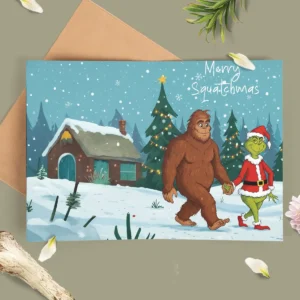 Bigfoot Grinch Christmas Card Merry Squatchmas Sasquatch Gift 5 Bigfoot Grinch Christmas Card Merry Squatchmas Sasquatch Gift
