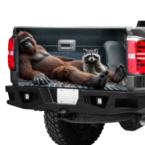 Bigfoot Sasquatch Raccoon Tailgate Wrap Vinyl Decal – Custom Truck Decor Car Accessory 5 Custom Bigfoot Sasquatch Car Accessory Tailgate Wrap