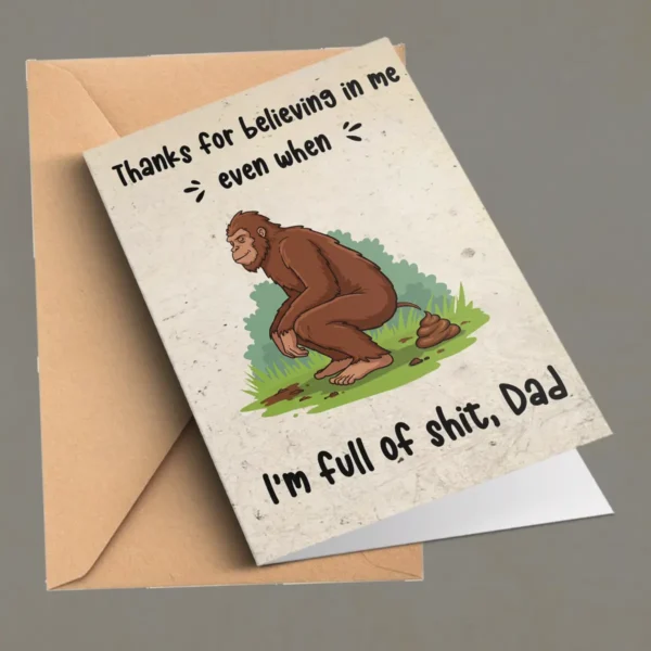 Funny Bigfoot Dad Greeting Card Father's Day Gift