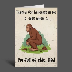 Funny Bigfoot Dad Greeting Card Father's Day Gift