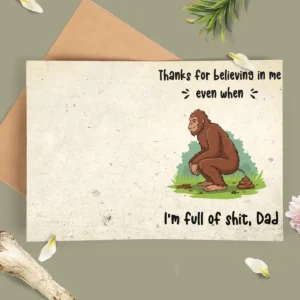 Funny Bigfoot Dad Greeting Card Father's Day Gift