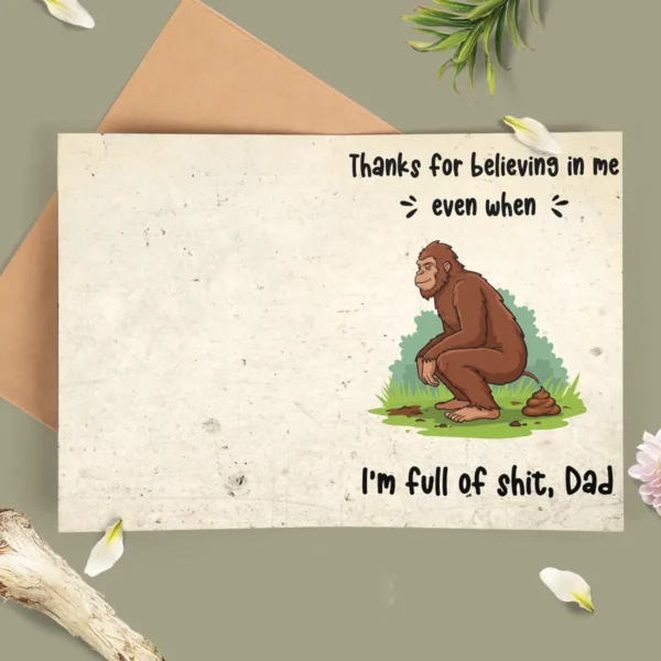 Funny Bigfoot Dad Greeting Card Father's Day Gift