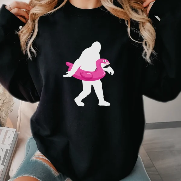 Funny Bigfoot Flamingo Float Shirt Sasquatch Summer Gifts