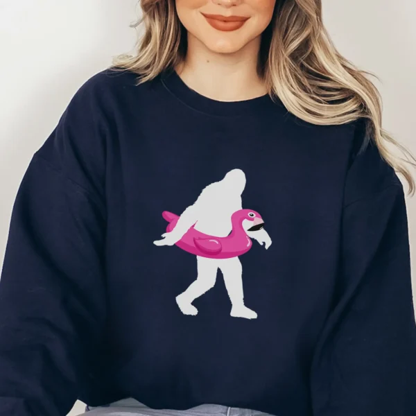 Funny Bigfoot Flamingo Float Shirt Sasquatch Summer Gifts