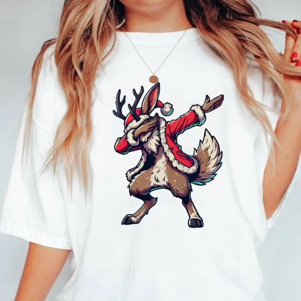Jackalope Dabbing Christmas Shirt Funny Cryptid Wyoming