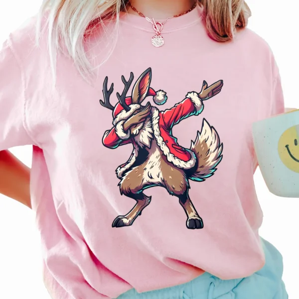 Dabbing Jackalope Santa Cryptid Shirt