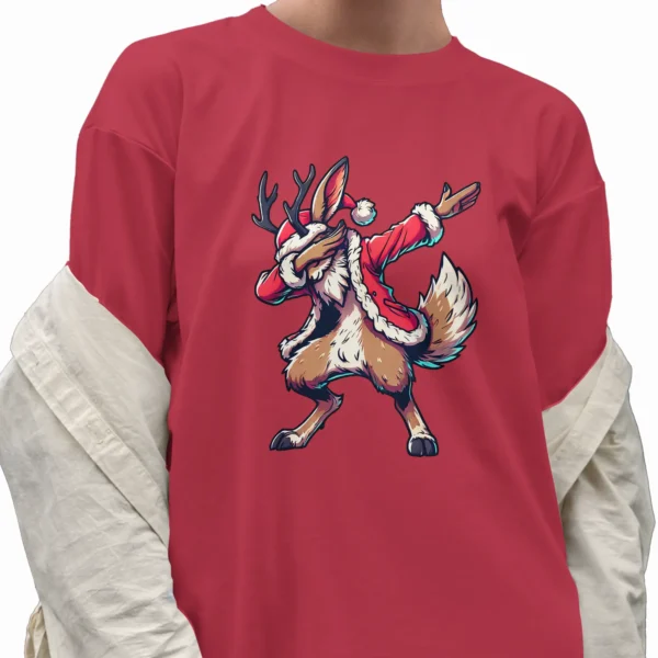Santa Bunny Antlers Shirt Funny Christmas Cryptid