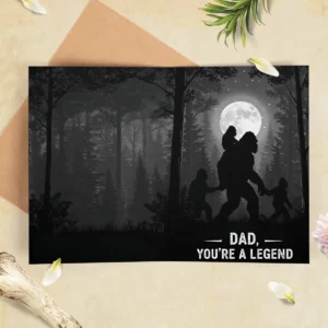 Legend Bigfoot Dad Father’s Day Greeting Card Sasquatch Gift