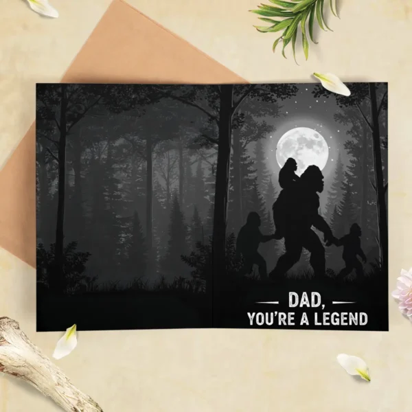 Legend Bigfoot Dad Father’s Day Greeting Card Sasquatch Gift