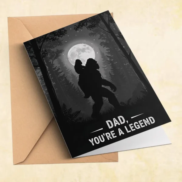 Legend Bigfoot Dad Father’s Day Greeting Card Sasquatch Gift