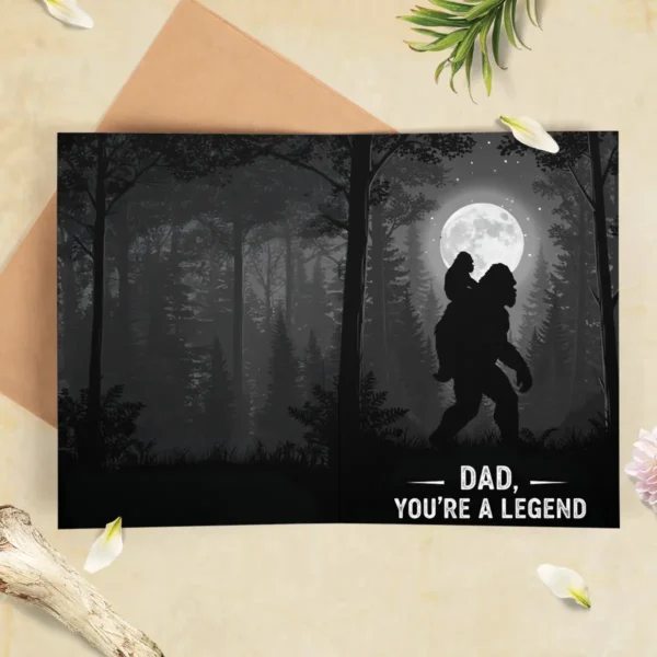 Legend Bigfoot Dad Father’s Day Greeting Card Sasquatch Gift