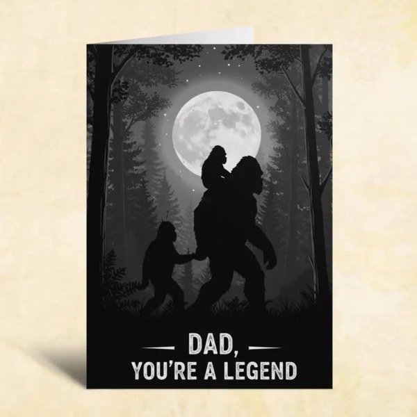 Legend Bigfoot Dad Father’s Day Greeting Card Sasquatch Gift