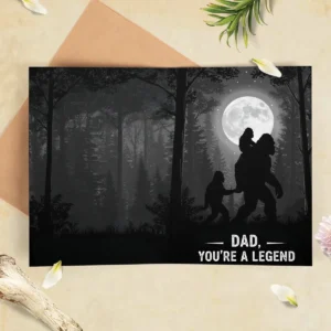 Legend Bigfoot Dad Father’s Day Greeting Card Sasquatch Gift