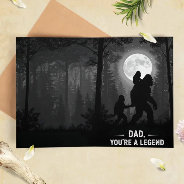 Legend Bigfoot Dad Father’s Day Greeting Card Sasquatch Gift