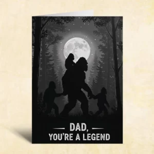Legend Bigfoot Dad Father’s Day Greeting Card Sasquatch Gift