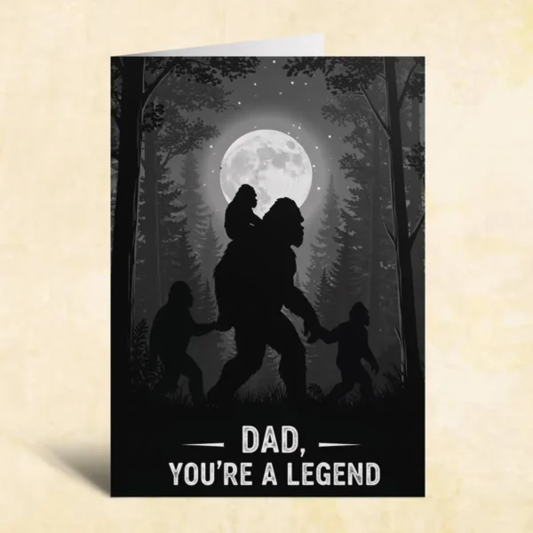 Legend Bigfoot Dad Father’s Day Greeting Card Sasquatch Gift