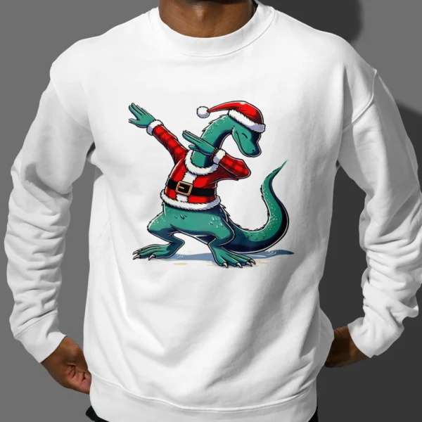Loch Ness Monster in Santa Outfit Dab Christmas Shirt