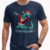 Loch Ness Monster Dab Christmas Shirt Nessie Santa Cryptid 9 Loch Ness Monster in Santa Outfit Dab Christmas Shirt