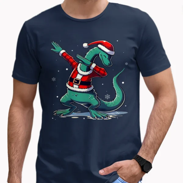Loch Ness Monster in Santa Outfit Dab Christmas Shirt