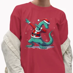 Loch Ness Monster Dab Christmas Shirt with Santa Hat