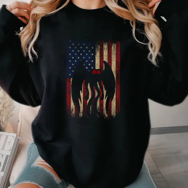 Mothman 4th of July Shirt American Flag Cryptid Gifts