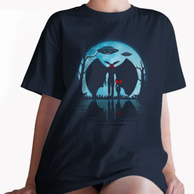 6 Best Alien Shirts to Show You Believe in the Beyond 4 Mothman UFO Reflection Shirt Cryptid Design