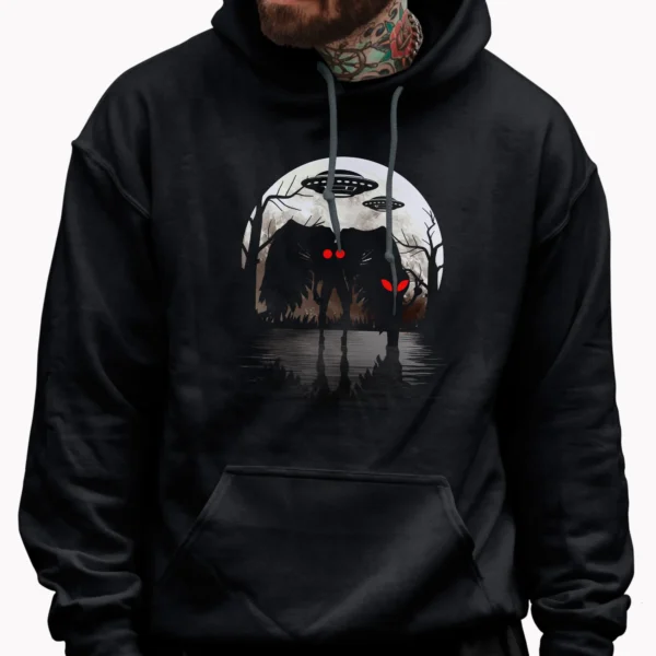 Mothman and UFO Encounter Shirt for Cryptid Fans