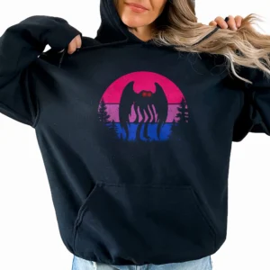 Mothman Bisexual Pride Shirt Cryptid LGBT Gifts Bi Flag 9 Bi Flag Mothman Pride Shirt for LGBTQ+ Community