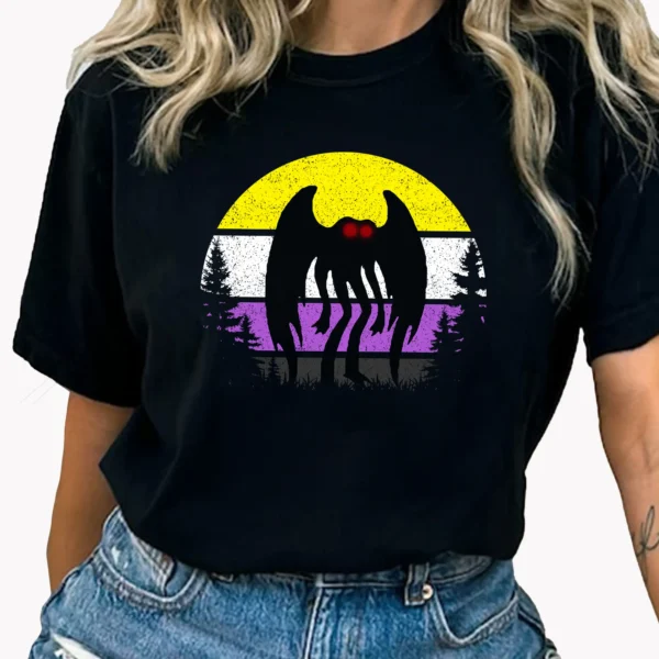 Mothman Nonbinary Pride Shirt Cryptid LGBT Gifts