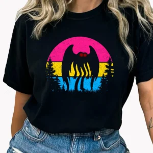 Mothman Pansexual Pride Shirt Cryptid LGBT Pan Flag