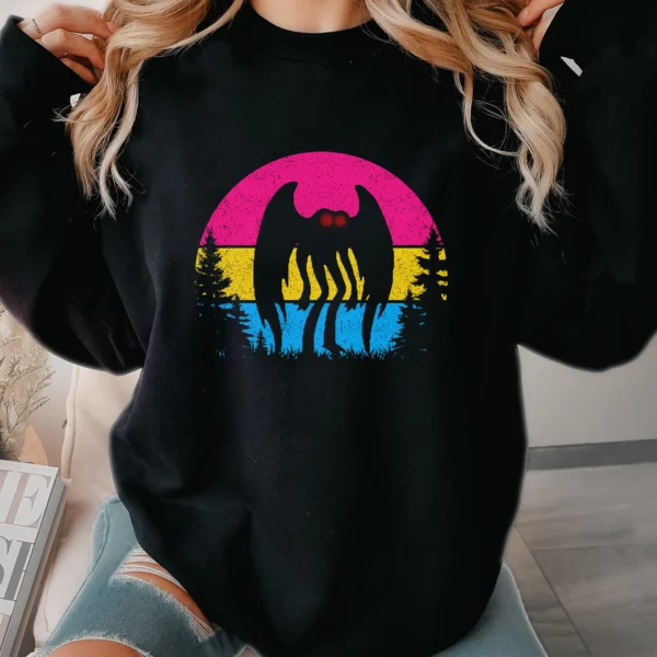 Mothman Pansexual Pride Shirt Cryptid LGBT Pan Flag