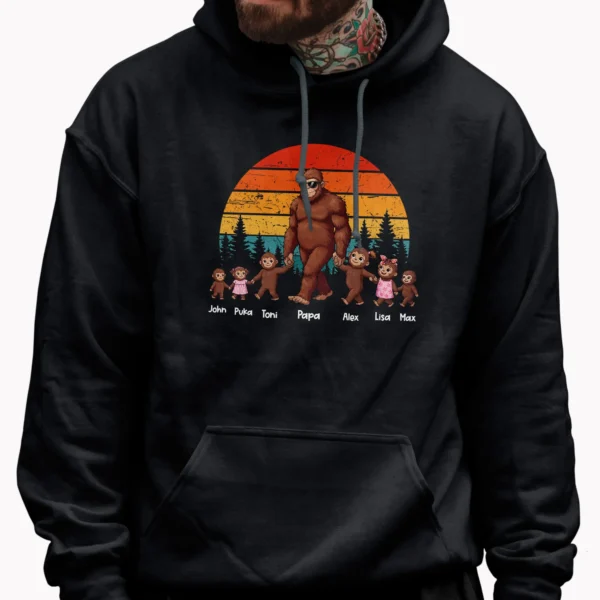 Personalized Bigfoot Dad and Kids Shirt Sasquatch Family