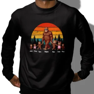 Personalized Bigfoot Dad and Kids Shirt Sasquatch Family