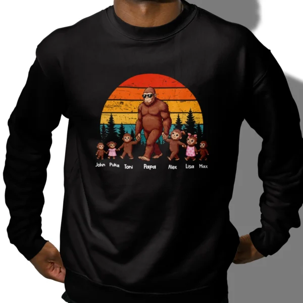 Personalized Bigfoot Dad and Kids Shirt Sasquatch Family