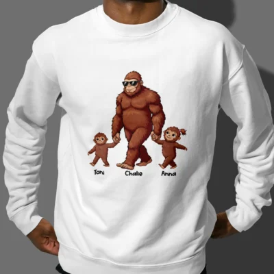Bigfoot Dad Kids Matching Shirt Personalized